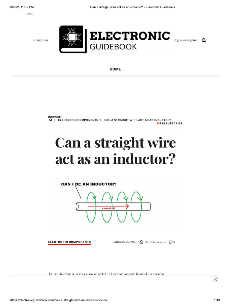 Can A Straight Wire Act As An Inductor | PDF