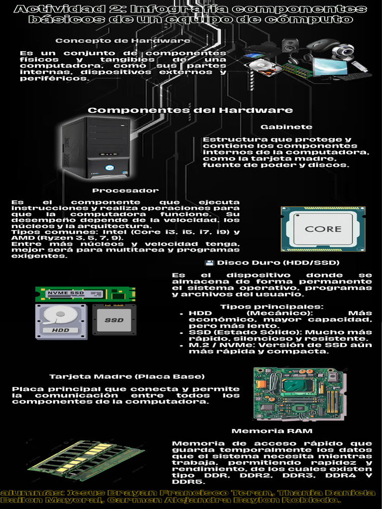 Infografía Componentes | PDF | Disco duro | Unidad de estado sólido