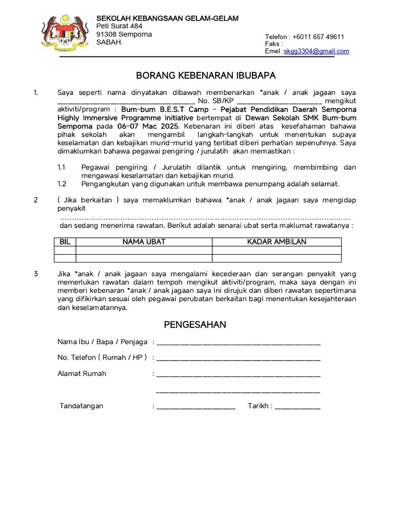 Borang Kebenaran | PDF