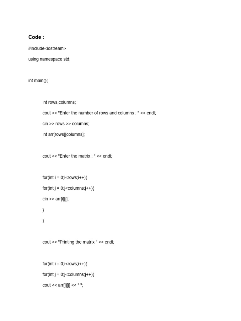 C++ Linked List and Matrix Operations | PDF | Namespace | Algorithms ...