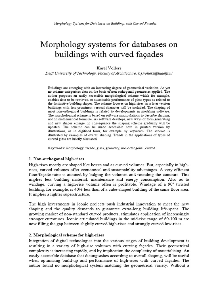 Morphological Database for Curved High-Rises | PDF | Shape | Geometry