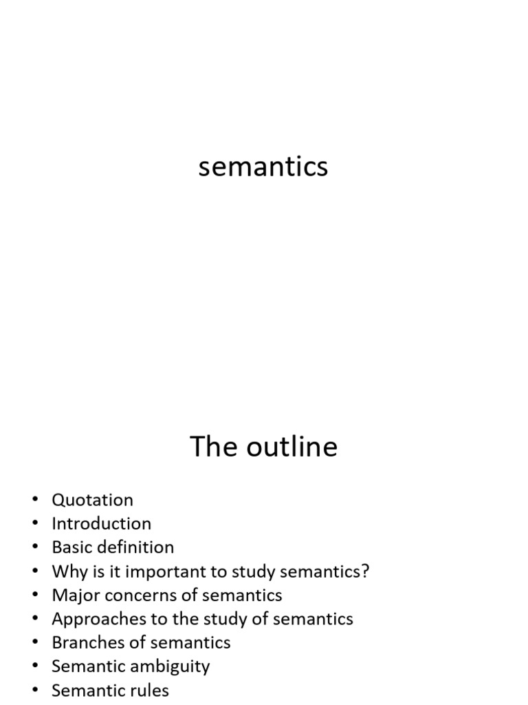 Understanding Semantics: Key Concepts | PDF | Semantics | Word