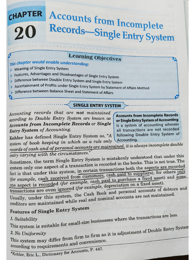 Accounts From Incomplete Records - Single Entry System | PDF