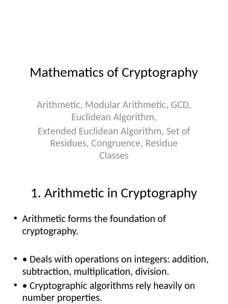 Cryptography: Modular Arithmetic Basics | PDF | Applied Mathematics ...