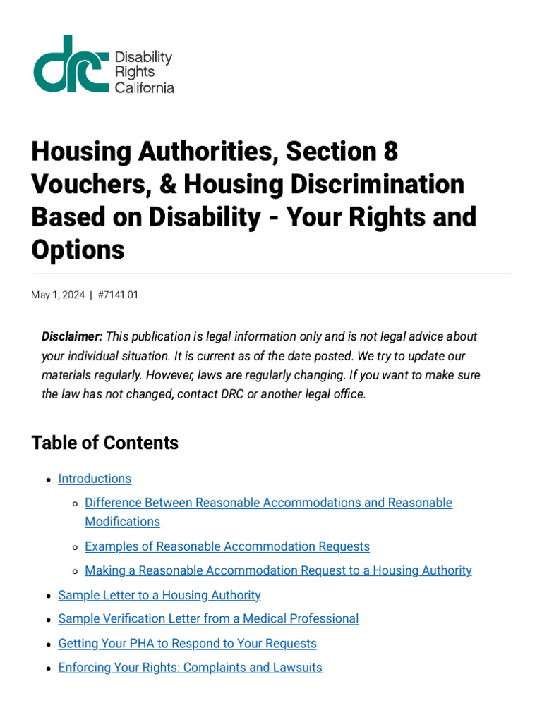 Disability Rights: Housing Accommodations Guide | PDF | Section 8 ...
