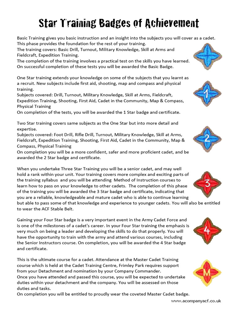 ACF Star Training Badges Overview | PDF