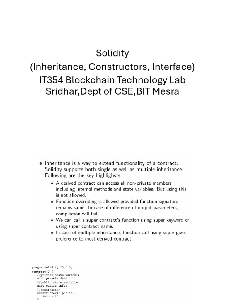 Solidity Inheritance | PDF