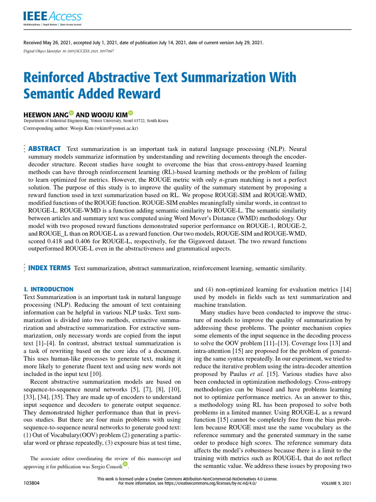 Reinforced Text Summarization with Semantic Rewards | PDF | Linguistics ...