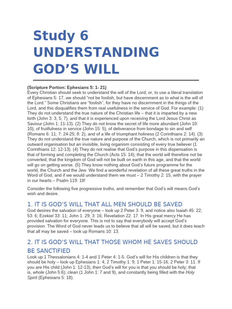 Understanding God's Will for Christians | PDF | God In Christianity ...