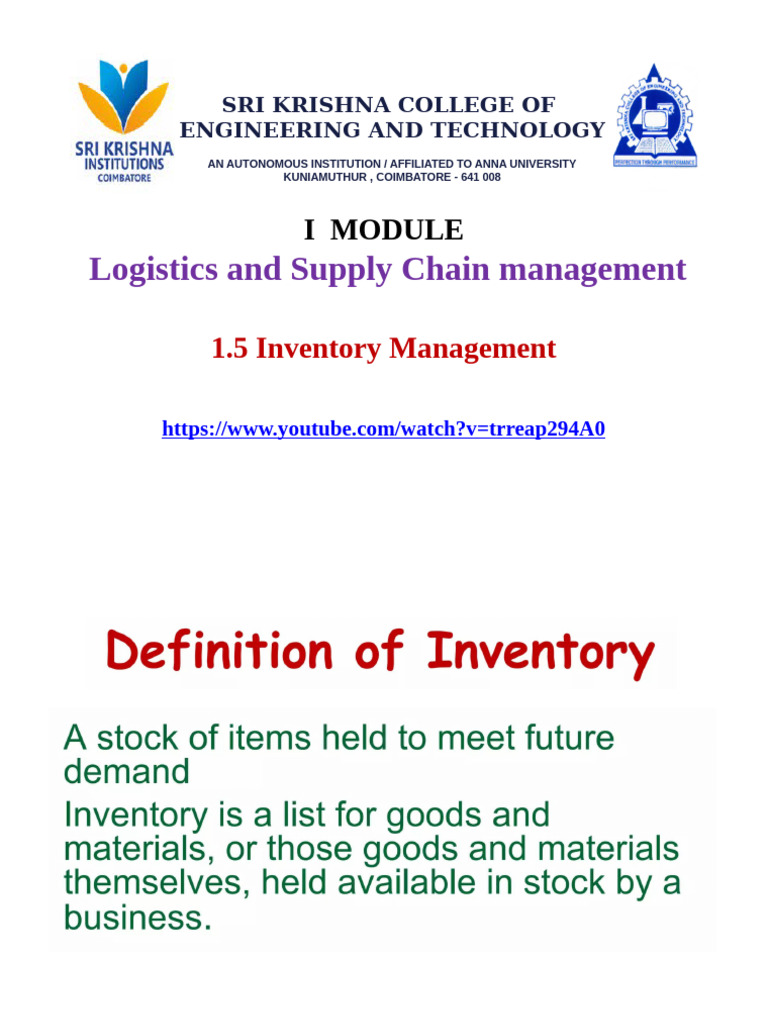 Inventory Management & EOQ Explained | PDF