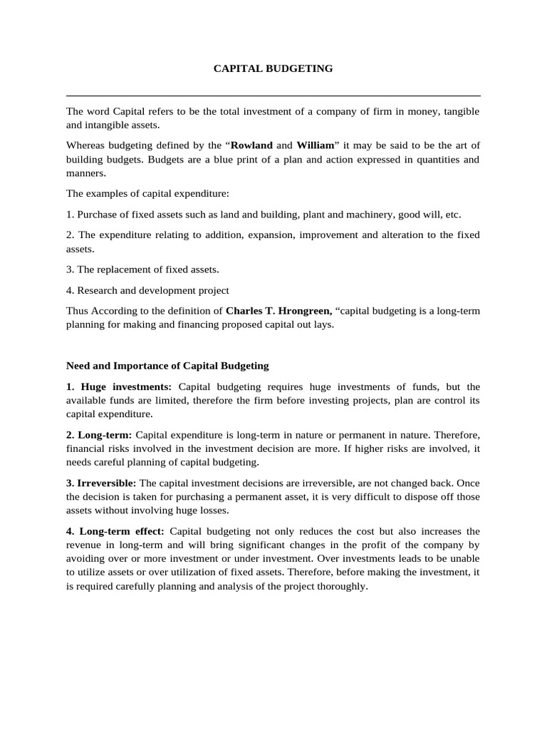 Understanding Capital Budgeting Methods | PDF | Net Present Value ...