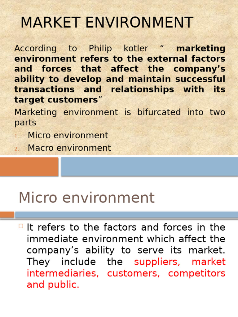 Understanding Marketing Environment Factors | PDF