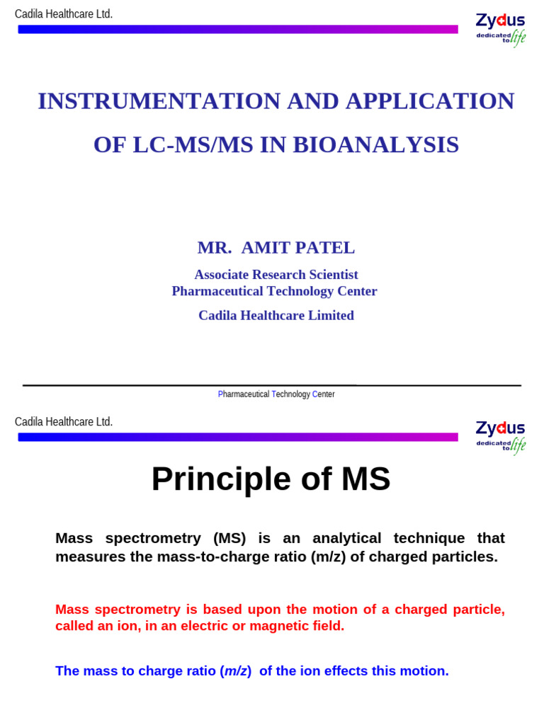 LC-MS/MS in Bioanalysis Overview | PDF | Mass Spectrometry | Liquid ...
