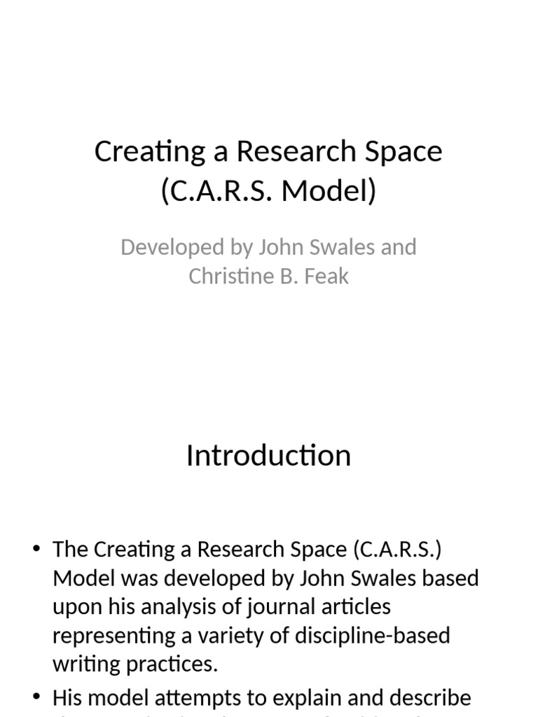 C.A.R.S. Model for Research Introductions | PDF