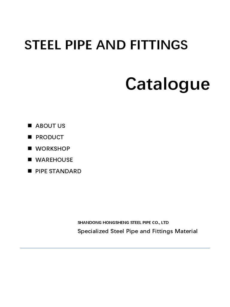 Shandong Hongsheng Steel Pipe Catalogue | PDF | Pipe (Fluid Conveyance ...