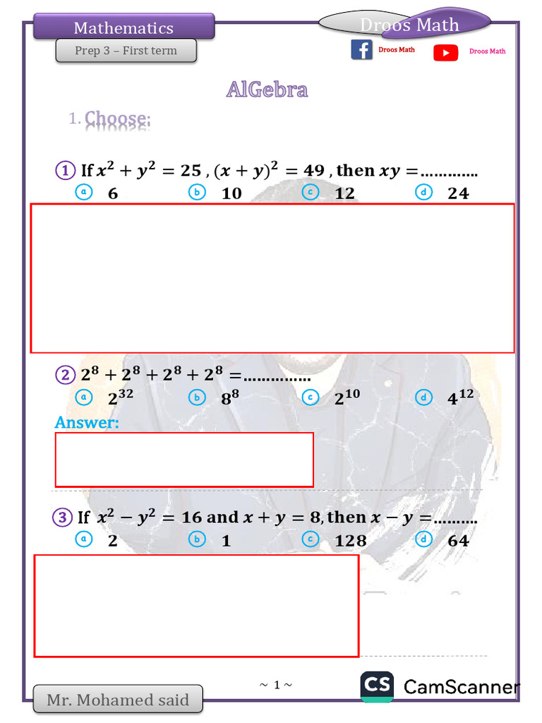 Mathematics Prep 3 Term 1 Exercises | PDF | Coordinate System | Mean
