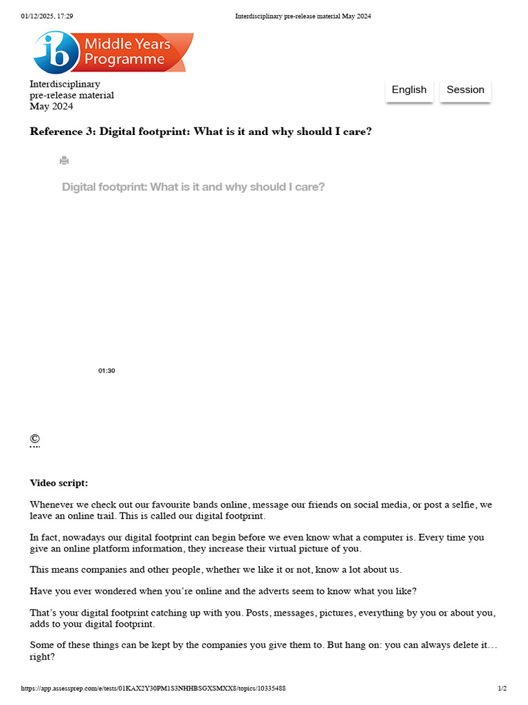 Understanding Your Digital Footprint | PDF