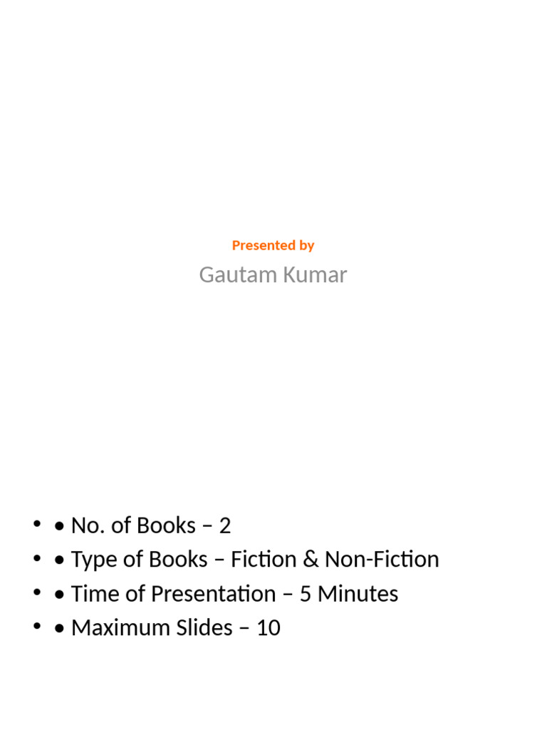 Session 3 Book Review 4 Slides Colorful Gautam Kumar | PDF