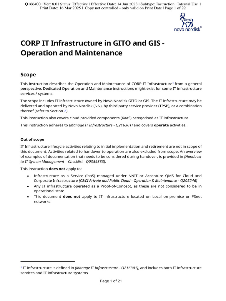 CORP IT Infrastructure Operations Guide | PDF | Specification ...
