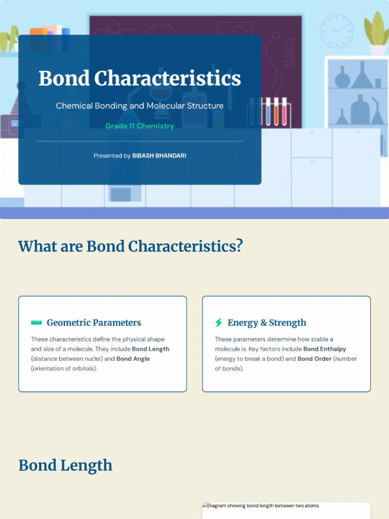 Bond Characteristics - Grade 11 Chemistry | PDF
