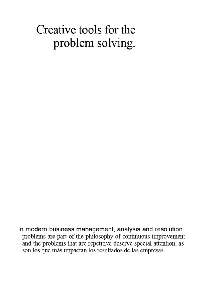 Essential Problem-Solving Tools Guide | PDF