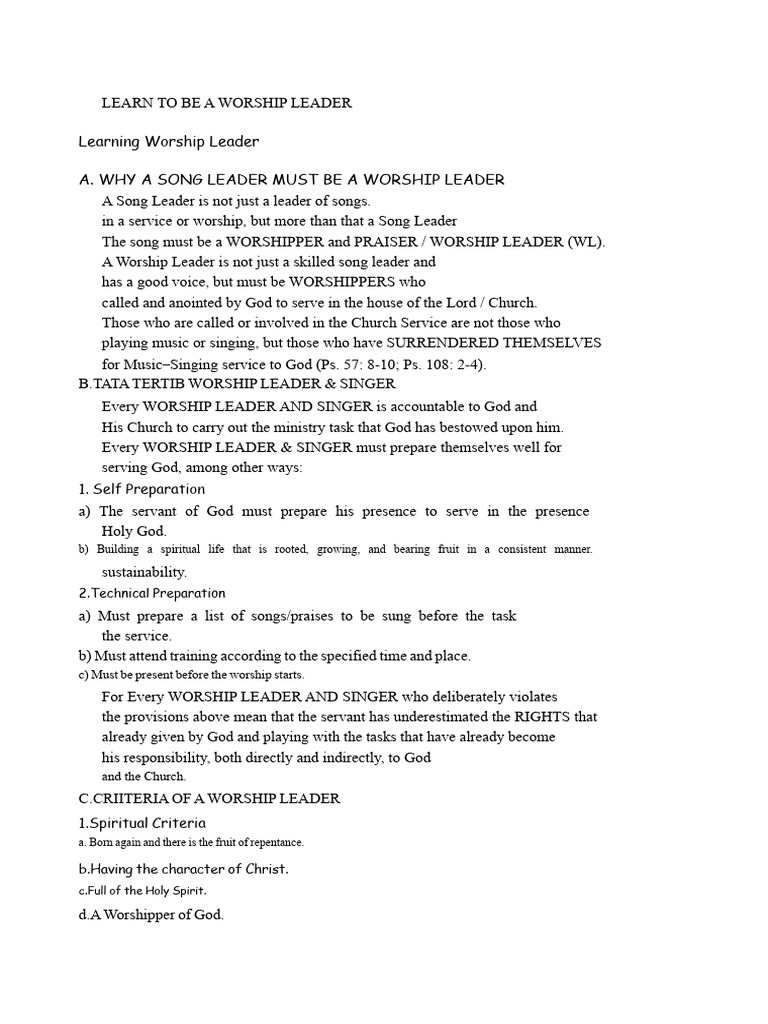 Essential Guide to Worship Leadership | PDF | Sermon | Prayer