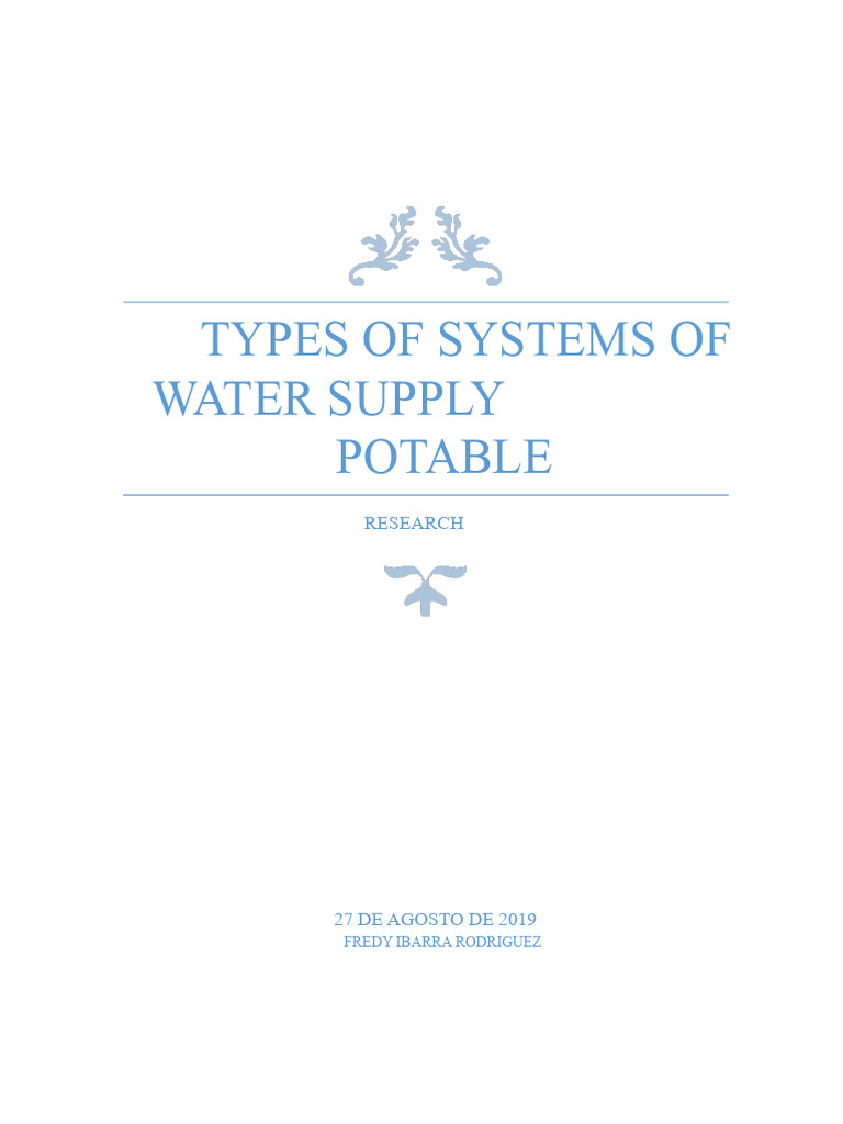 Water Supply System Types Explained | PDF | Filtration | Disinfectant