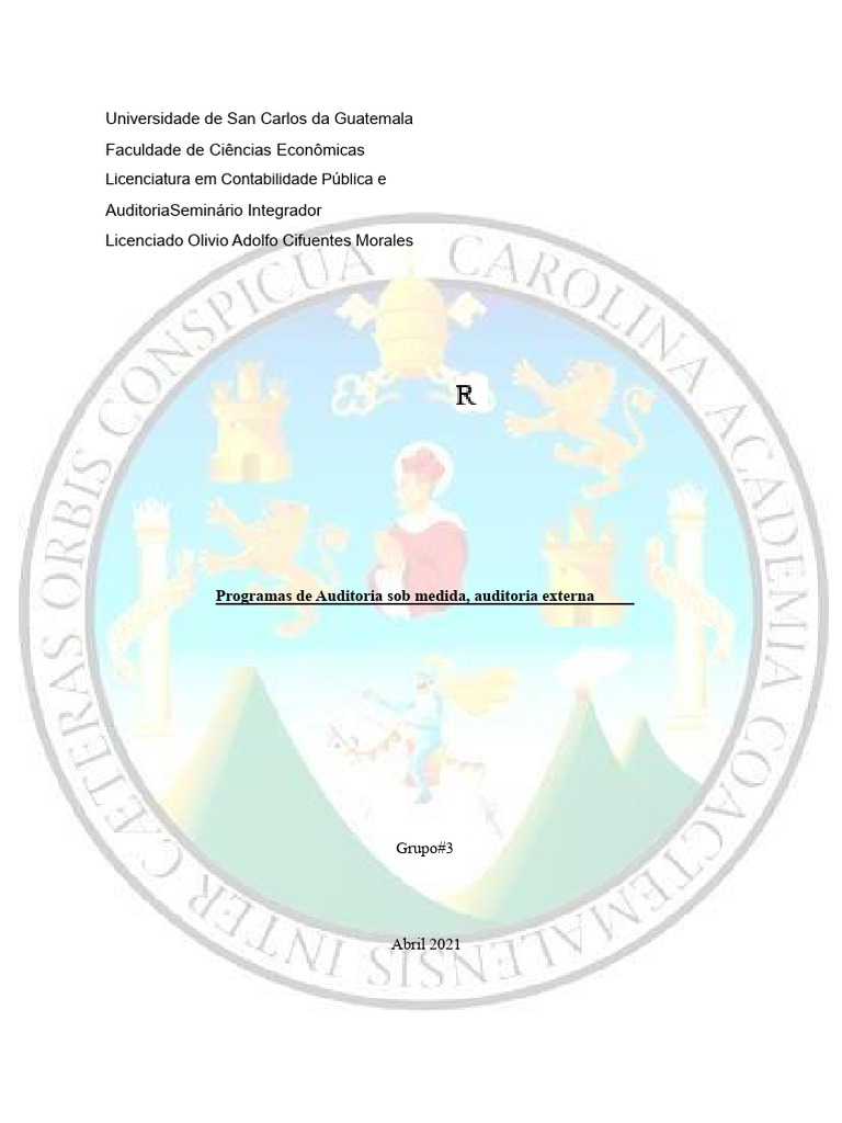 Planejamento e Programas de Auditoria | PDF | Contabilidade | Planejamento