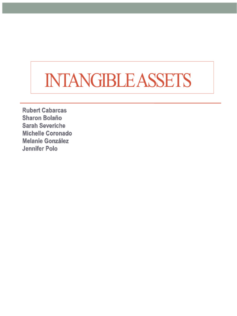 Understanding Intangible Assets Classification | PDF | Intangible Asset ...