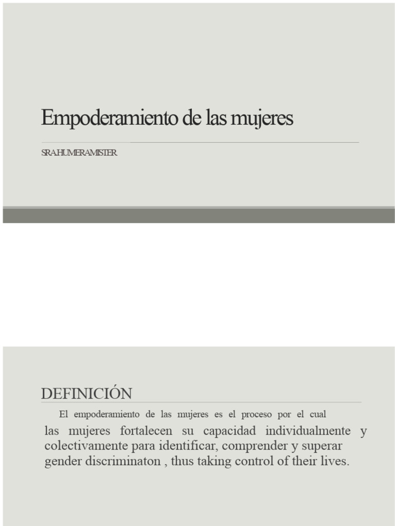 Empoderamiento de Las Mujeres | PDF | Empoderamiento | Planificación ...