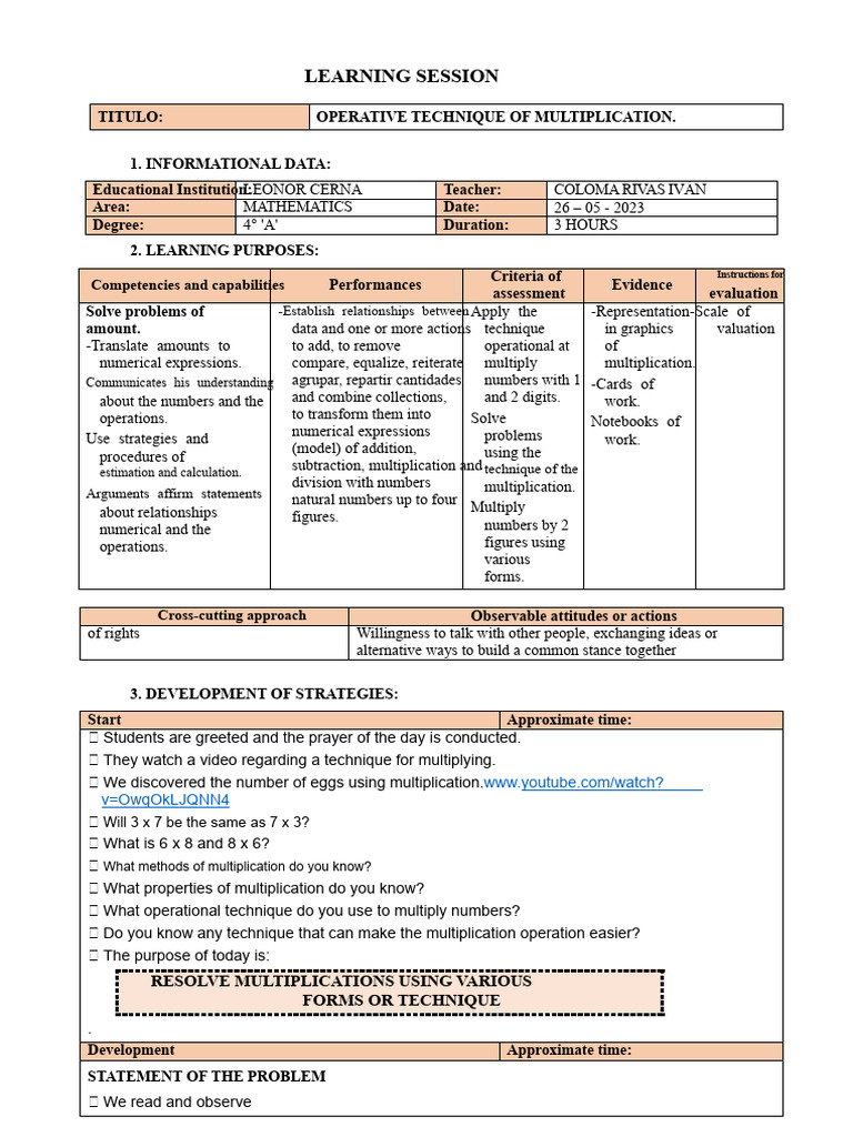 Multiplication Techniques for Students | PDF | Multiplication | Mathematics