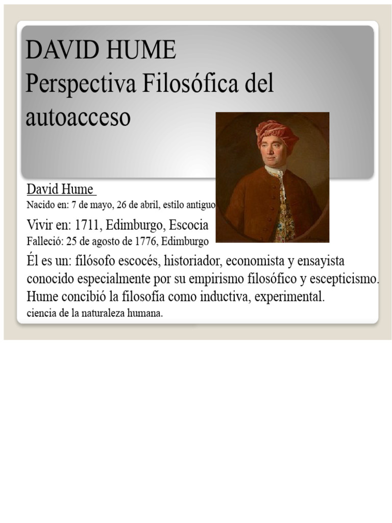 Filosofía del Yo según David Hume | PDF | David Hume | Epistemología