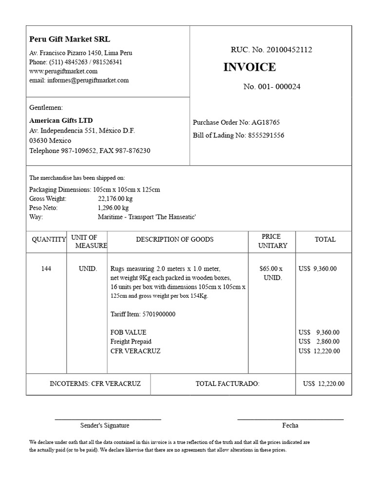 Commercial Invoice 171030204142 | PDF | Freight Transport | Supply ...