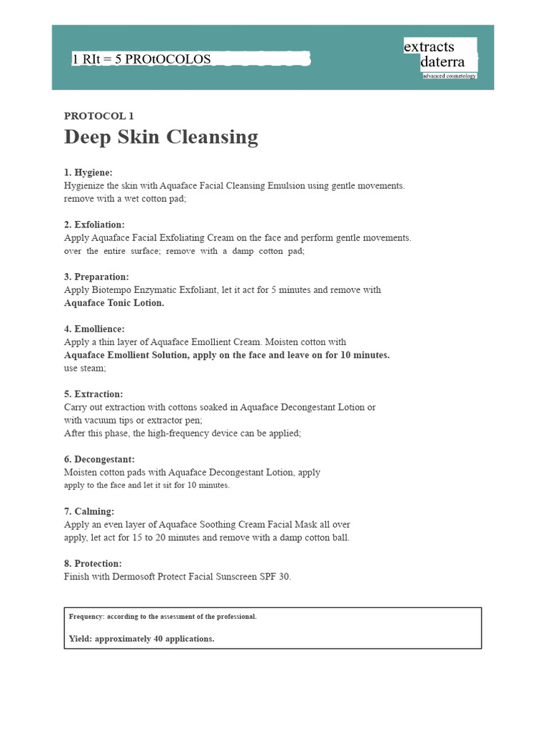 Protocol - Deep Skin Cleansing | PDF