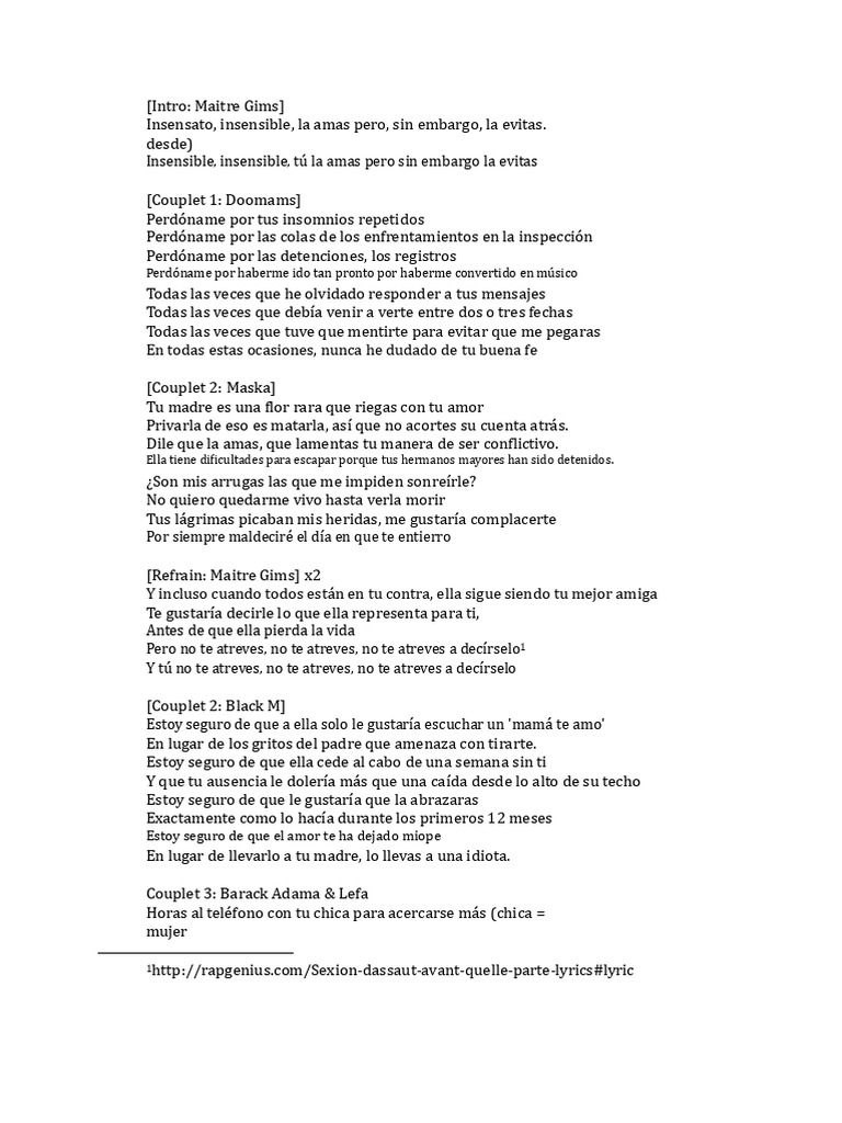 Antes de Qué Parte Letras | PDF