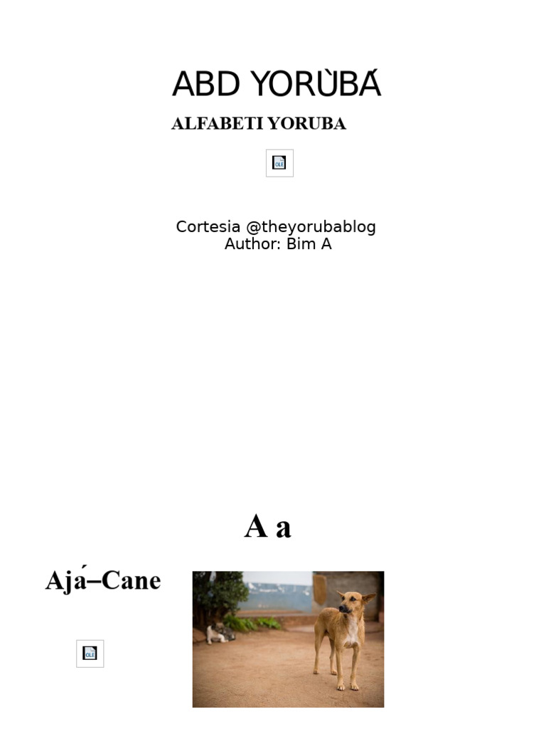 Abd Yorùbá - Alfabeto Yoruba Con Immagini | PDF