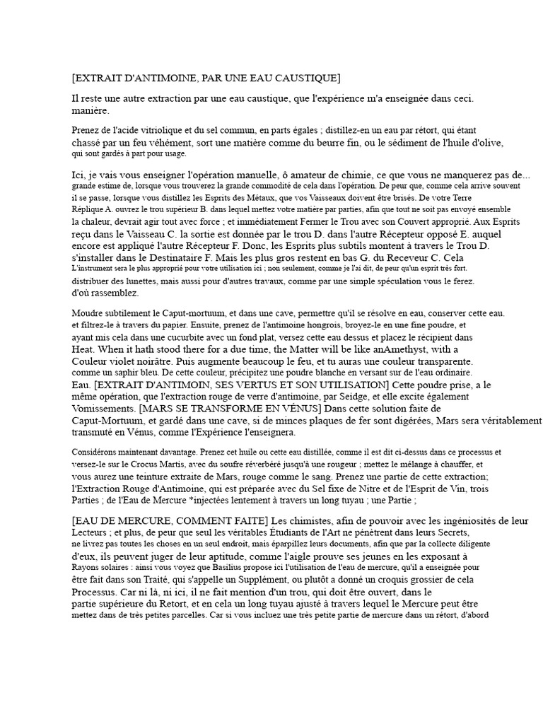 Extraction et Utilisation de l'Antimoine | PDF | Chimie | Substances ...