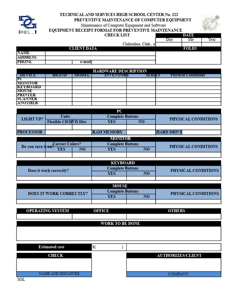 Preventive Computer Maintenance Checklist | PDF | Computer Hardware ...