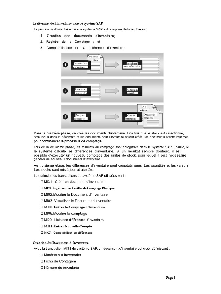 Traitement de l'inventaire SAP en 3 étapes | PDF | Inventaire