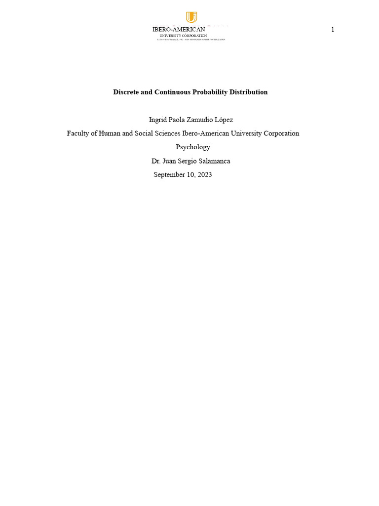 Discrete and Continuous Probability Distribution | PDF | Probability ...