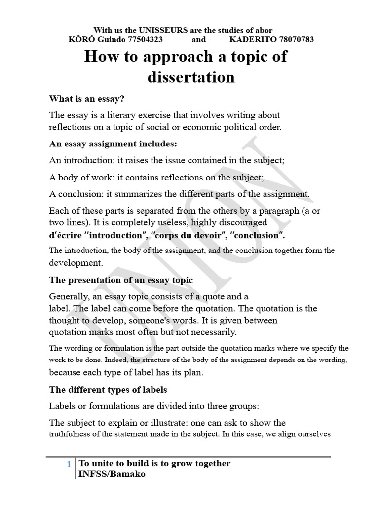 How To Tackle A Dissertation Topic | PDF | Essays | Thought