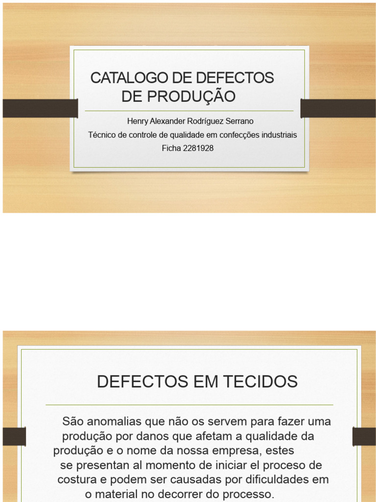 Defeitos Comuns em Tecidos e Costura | PDF | Têxteis