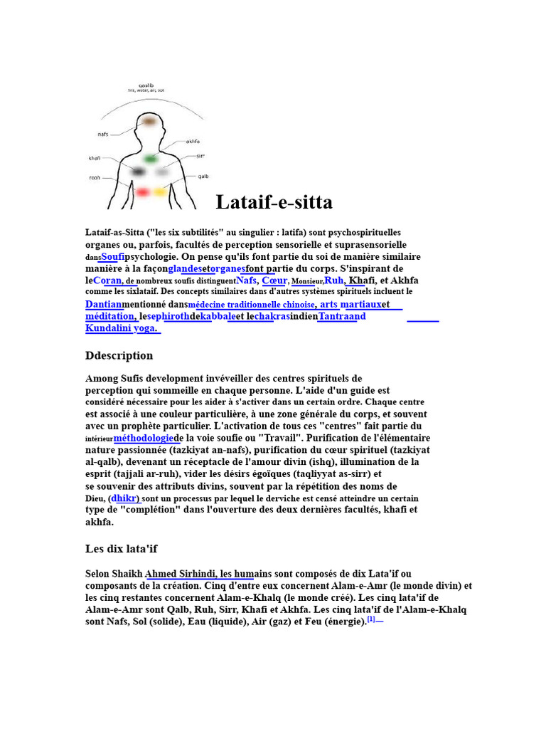Les six subtilités en psychologie soufie | PDF | Soufisme | Dieu