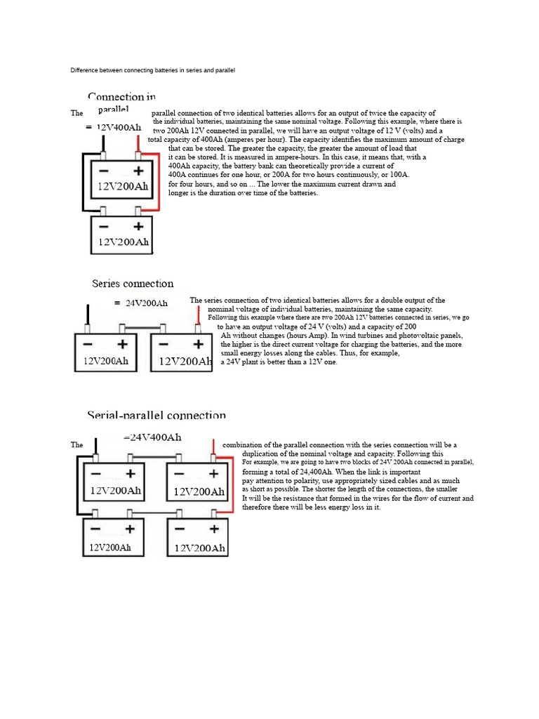Batteries in Series and Parallel | PDF | Series And Parallel Circuits ...