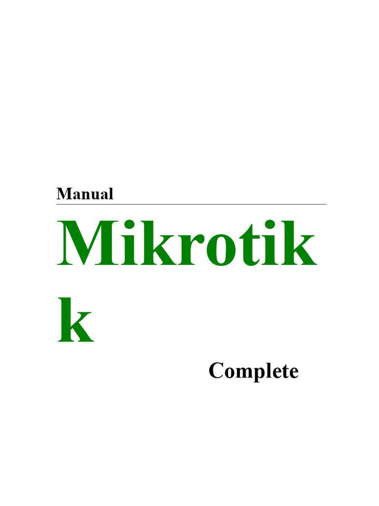 Mikrotik Installation and Configuration Guide | PDF | Computer Network ...
