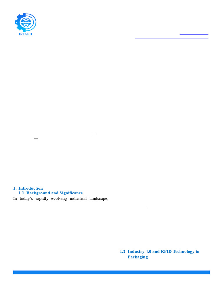 Implementation of Industry 40 RFID Technology For | PDF | Radio ...
