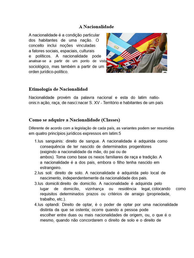 Diferença entre Nacionalidade e Cidadania | PDF | Nacionalidade | Cidadania