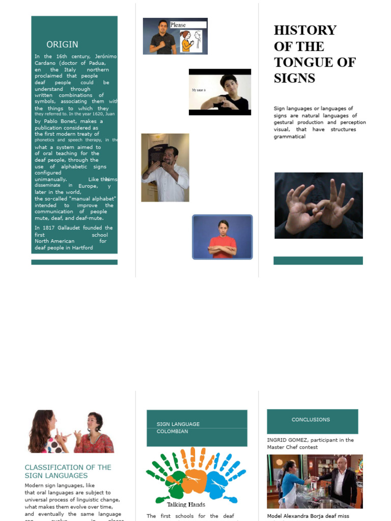 Brochure Origin LSC.docx | PDF | Sign Language | American Sign Language