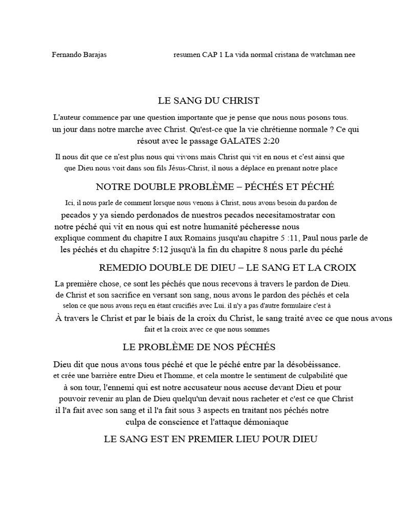 La vie chrétienne et le sang du Christ | PDF | Dieu | Jésus