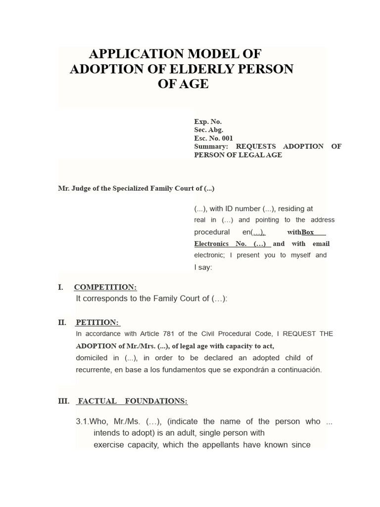 Adoption Application for Adult Relative | PDF | Birth Certificate ...